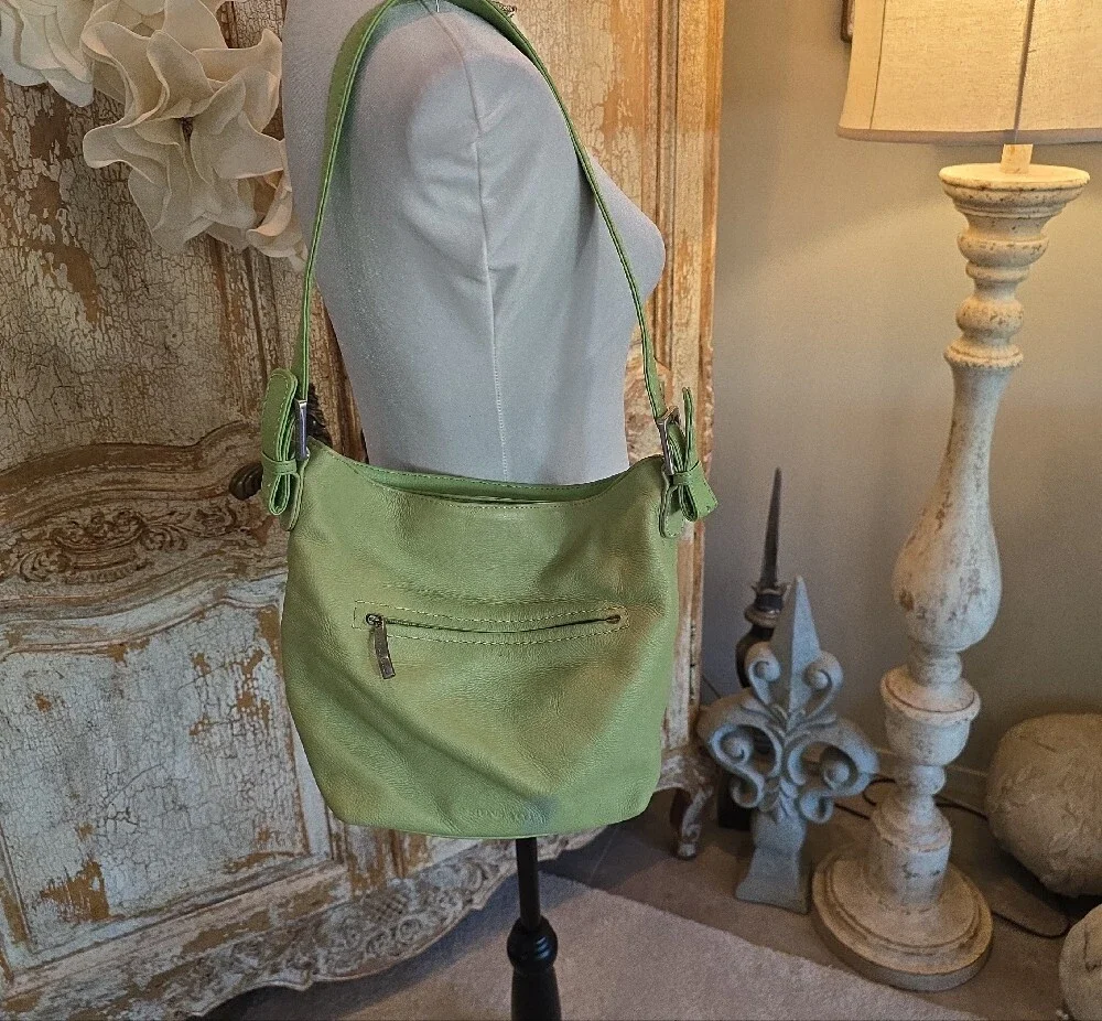 Stone & Co. Light Green Leather Shoulder Bag